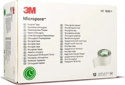 Produktbild von MICROPORE Vliespfl.2,5cmx9,1m weiß 1530-1