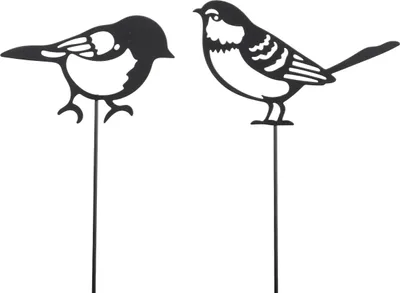 Produktbild von Gartenstecker Vogel am Stab 35x15cm Eisen 1 Stück sortiert Schwarz
