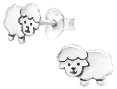 Produktbild von Ohrstecker Schaf: 925 Silber Ohrringe Kinder