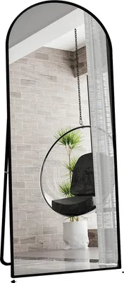Obrázek produktu pro Zrcadlo, volně stojící, elegantní design, černé - zakřivené