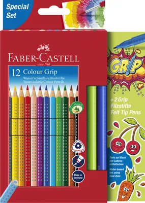 Produktbild von FABER-CASTELL Dreikant-Buntstifte Colour GRIP 12 Stifte im Promotionetui