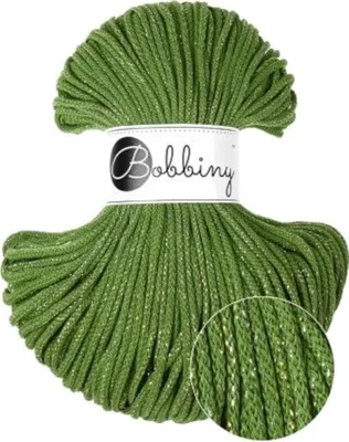 Produktbild von Bobbiny Junior Macrame Cord 3 mm 100 m Shiny Moss Green Schnur