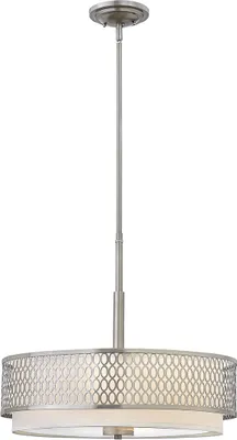 Image de Lustre contemporain Jules en acier nickelé brossé avec 3 ampoules E27