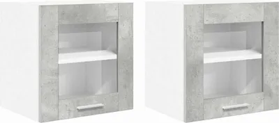 Produktbild von vidaXL Hängeschrank mit Speicher Riga 2 pcs Beton Grau 40 x 31 x 40 cm