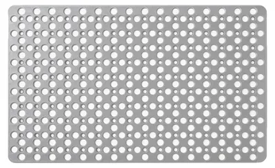 Produktbild von Duschmatte rutschfest 60 x 90 cm Grau TPE mit Saugnäpfen und Ablauflöchern