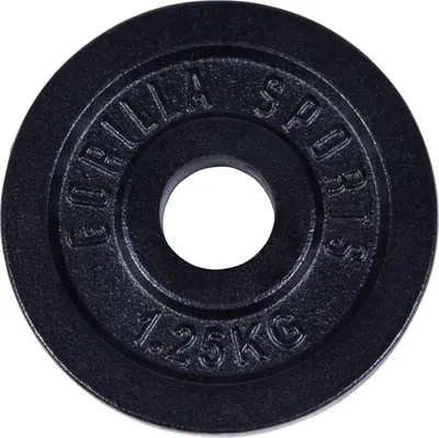 Obrázok produktu pre Gorilla Sports Liatinový záťažový kotúč, čierny, 1,25 kg
