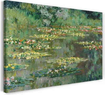Produktbild von Leinwandbild (100x70cm): Claude Monet - Seerosen, echter Holz-Keilrahmen inkl. Aufhänger, handgefertigt in Deutschland