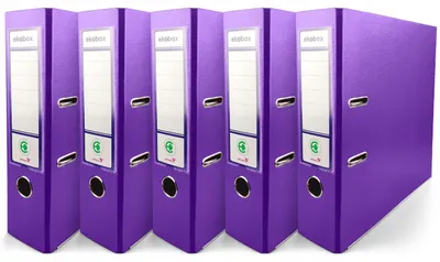 Produktbild von Ekobox Hebelordner A4 PP 80mm Lila, 5 Stück