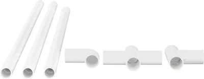 Immagine prodotto di vidaXL Tubo in PVC 12 pezzi Bianco 12,2 x 1,8 x 500 mm PP e PE