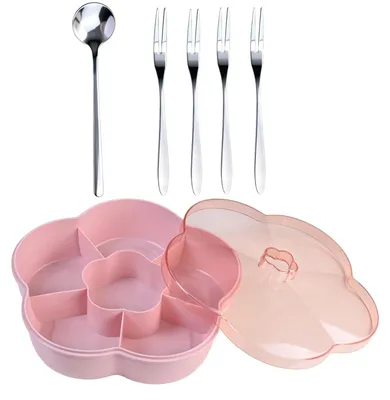 Produktbild von Snacktray mit Deckel und 6 Fächern für Snacks