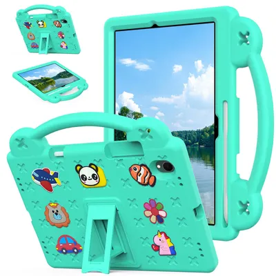 Produktbild von Schutzhülle für Samsung Galaxy Tab S11 2025 11" Niedliche Hülle für Kinder, Stoßfest mit Griff und Ständer Grün