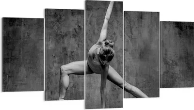 Produktbild von Bild auf Leinwand - Leinwandbild - 5 Teile - Tanz Figur Schwarz und Weiß - 160x85cm - Wand Bild - Wanddeko - Wandbilder - Leinwanddruck - Bilder - Wanddekoration - Leinwand bilder - EA160x85-4348