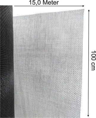 Produktbild von 15m² Insektengitter Fliegennetz Insektengaze Mücken-Schutz Fiberglas 100cm x 15m lang Fliegensperre Mückenstop