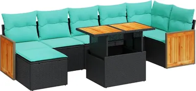 Zdjęcie produktu dla vidaXL 8-częściowa sofa ogrodowa z poduszkami szary rattan akacja