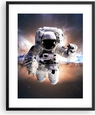 Produktbild von Gerahmtes Poster - Schwarzer Rahmen - Astronaut Erde Raum - 40x50 cm - Wand Bild - Wanddeko - Wandbilder - Kunstposter - Wandposter - Bilderrahmen - Bilder - Kunstdruck - Wandbild - P2BPA40x50-2848