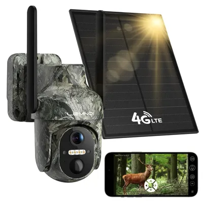Zdjęcie produktu dla Kamera monitorująca zewnętrzna bezprzewodowa - Zasilanie solarne - Karta SIM 4G LTE - Nocne widzenie 2K HD
