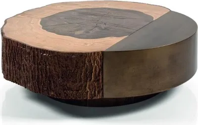 Image de Table basse marron Table de salon Table d'appoint Designer Tables rondes