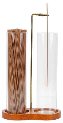 2er-Set Räucherstäbchenhalter, vertikal, mit Glas-Aschebehälter