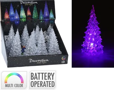 Productafbeelding van Kerstboom acryl met gekleurd l kerstversiering Nampook