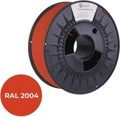 Obrázek produktu pro Tisková struna (filament) C-TECH PREMIUM LINE, PETG, oranžová pravá, RAL2004, 1,75mm, 1kg