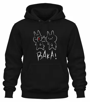 Productafbeelding van BAKA! Anime, klap in het gezicht, schattig, otaku, manga, cadeau, schattig, uni, hoodie, zwart, maat M