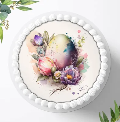 Produktbild von Für die Geburtstags Torte ein Tortenaufleger, Zuckerbild mit dem Motiv: Ostern, Essbares Foto für Torten, Fondant, Ø 20cm, 1353z