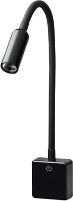 Image de Lampe de table à prise - Flexible - Idéale pour la lecture - Variateur d'intensité - Col de cygne de 46,5 cm - Noire