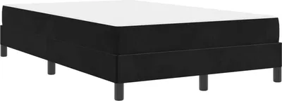 Image de Lit à ressorts avec matelas Noir 120 x 190 cm tissu