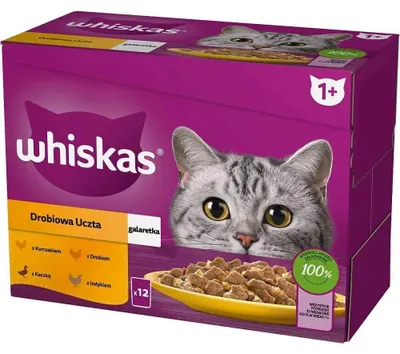 Produktbild von Whiskas Geflügelfest Gelee Beutel 12x85g