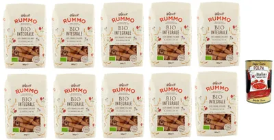 Produktbild von Rummo Pasta Integrale Elicoidali N° 49 , Vollkornnudeln Nudeln Vollkorn Italienische Pasta 10x 500g + Italian Gourmet polpa 400g