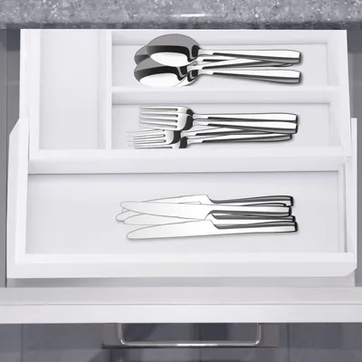 Produktbild von Ausziehbarer Besteckkasten aus weißem Bambus