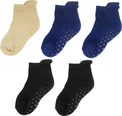Produktbild von YALION 5 Paar Kinder Antirutschsocken Jungen Mädchen Baumwolle Babysocken Haussocken Thermosocken Krabbelsocken Weich,  Schweiß Absorbierend, Atmungsaktiv und Elastisch(12/13 EU, A6)