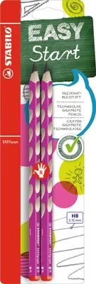 Produktbild von Ergonomischer Dreikant-Bleistift für Rechtshänder - STABILO EASYgraph in pink - 2er Pack - Härtegrad HB