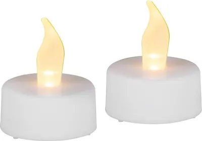 Immagine prodotto di Candele MagicHome Natale, LED tealight, set 2 pz, bianche, per tomba, fiamma mobile