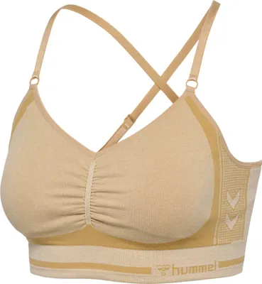 Produktbild von hummel hmlMT LULU SEAMLESS SCRUNCH BRA - CURDS & WHEY MELANGE - XS