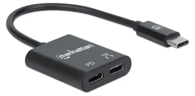 Image de Manhattan 153348 MANHATTAN USB-C auf 3,5mm Klinke Audioadapter & PD-Ladeport