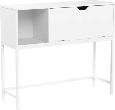 Immagine prodotto di SoBuy Tavolino Consolle Tavolino da ingresso con 1 valvola e vano portaoggetti Credenza Bianco BHL circa: 92x80x30cm