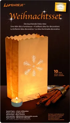 Produktbild von Schneeflocke - 10 große Luminaria-Dekolicht-Tüten - orginal Luminaria Lichttüten