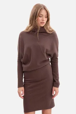 Obrázek produktu pro BeWear Dámské pletené šaty Bivould B309 hnědá S/M