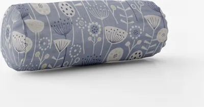 Produktbild von SCHÖNER LEBEN. Kissenhülle Fryett`s Halbpanama Blumen abstrakt blau Größe 15x40cm (ØxB) Nackenrolle 15x40cm (ØxB) Nackenrolle Größe