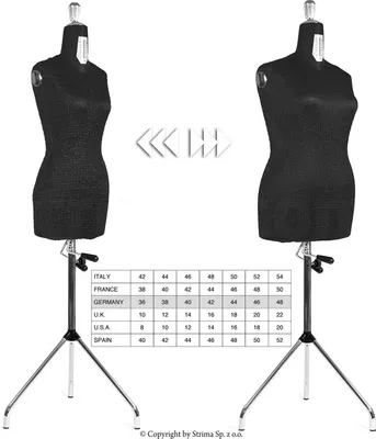 Obrázok produktu pre Nastaviteľná krajčírska panna DRESS FORM PREMIUM 36-48 BLACK