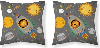 Zdjęcie produktu dla Poszewka na poduszkę, poszewka dziecięca 100% bawełna 40x40cm kosmiczna przygoda 0018b