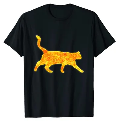 Zdjęcie produktu dla T-shirt z motywem: koty, kocięta, ogień, płomienie