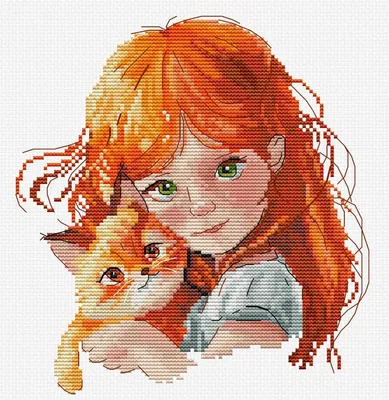 Zdjęcie produktu dla HobbyJobby zestaw do haftu krzyżykowego "The Redheads", wzór do liczenia, 16x17cm