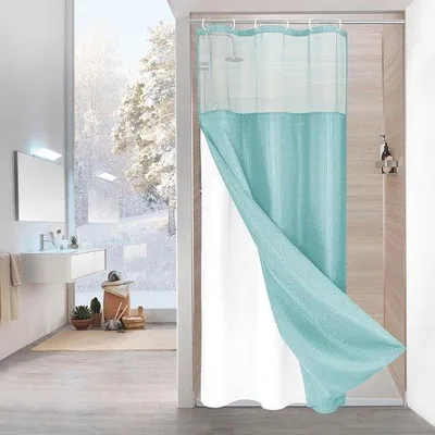 Produktbild von Famanu Duschvorhang 36 x 72 cm - Wasserabweisend und gewebter Stoff für Badezimmerdekoration