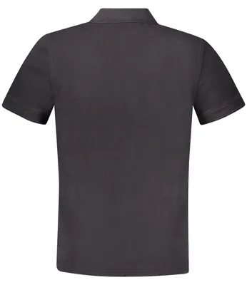 Produktbild von Elegantes schwarzes Kurzarm-Poloshirt für Herren mit Print und Logo