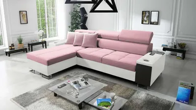 Produktbild von Ecksofa Anita I Maxi Luxus und Elegantes mit Schlaffunktion, Teile hat einen Öffnungsbügel, eine Steckdose und einen Uttariovelvet2955+ekji