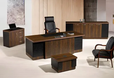 Produktbild von Bürotisch Büromöbel Komplettbüro Schreibtisch Set 4tlg Holz Braun Büro