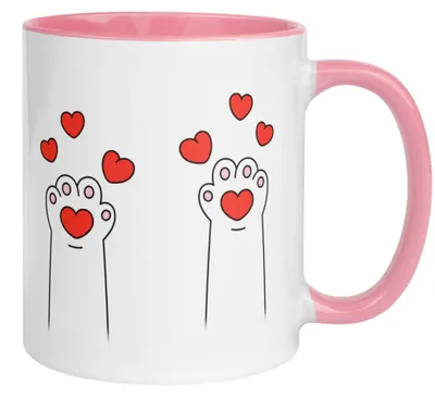 Produktbild von Tasse Katze – „Lieblingspfoten“ – lustiger Katzen Pfoten Geschenk Becher