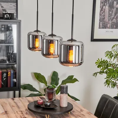 Produktbild von Pernate Hängelampe aus Metall/Glas in Schwarz/Chromfarben
